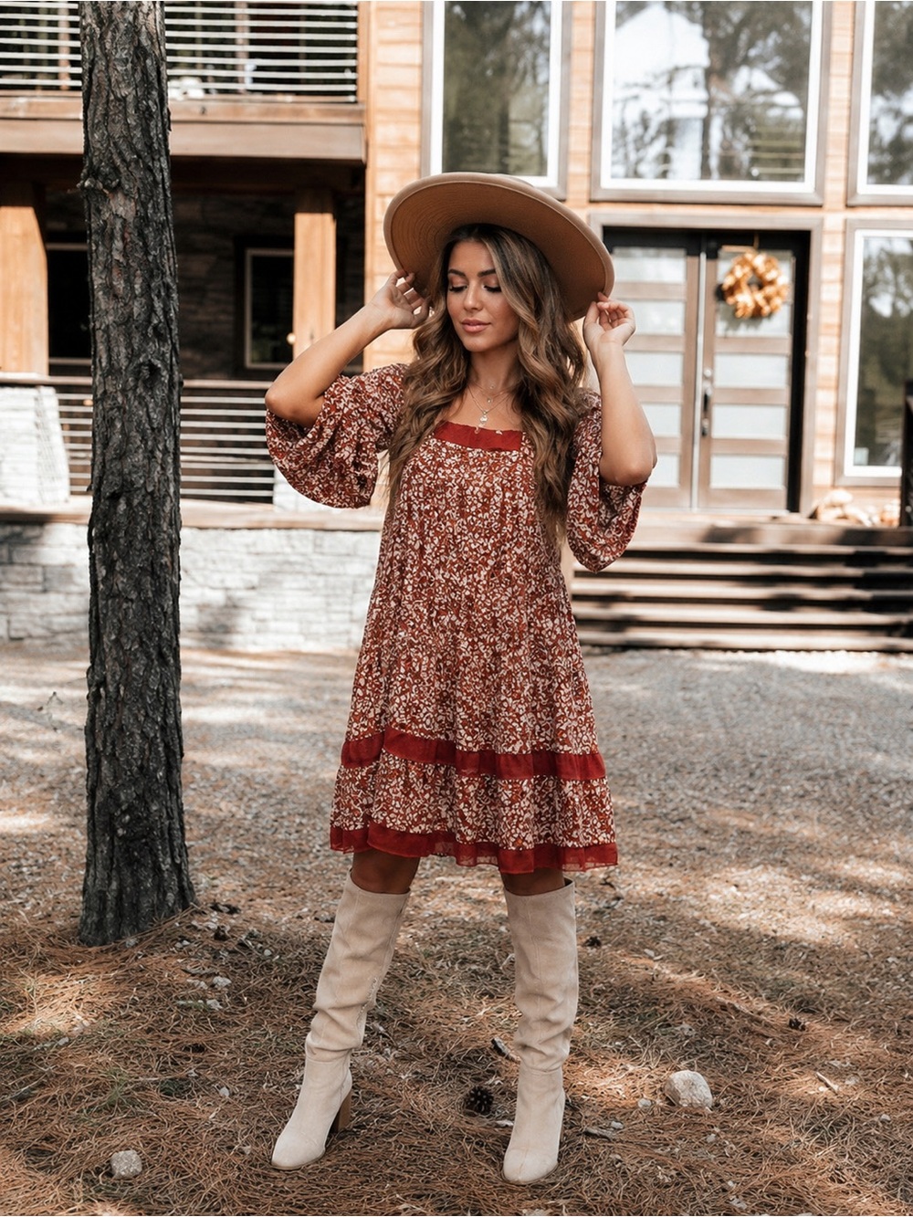 COPY - THE AMIE FLORAL SHIFT DRESS IN RUST NWT Impressions Boutique (Sold out o…